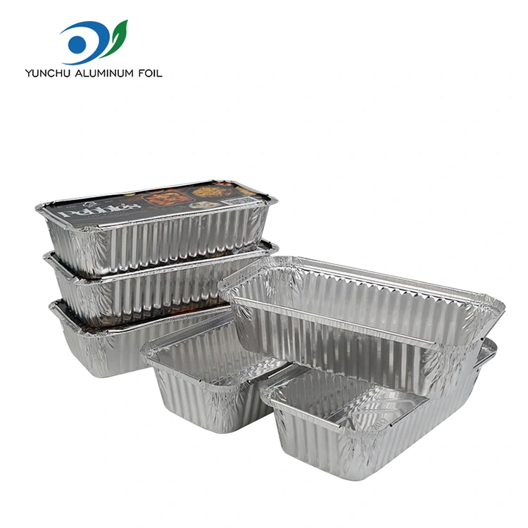 Rechthoekige barbecue verdikte zilveren aluminiumfoliecontainers