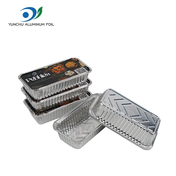 Rechthoekige barbecue verdikte zilveren aluminiumfoliecontainers