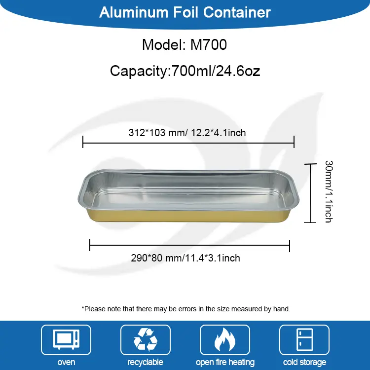 Rechthoekig brood gladde aluminiumfoliecontainers