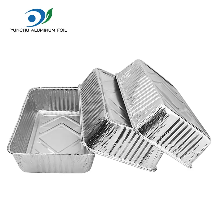 Rechthoekige broodafhaalafname zilveren aluminiumfoliecontainers