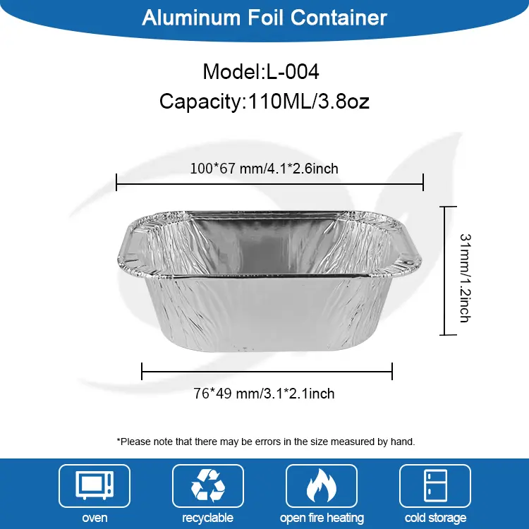Rechthoekige cakebak zilveren aluminiumfoliecontainers