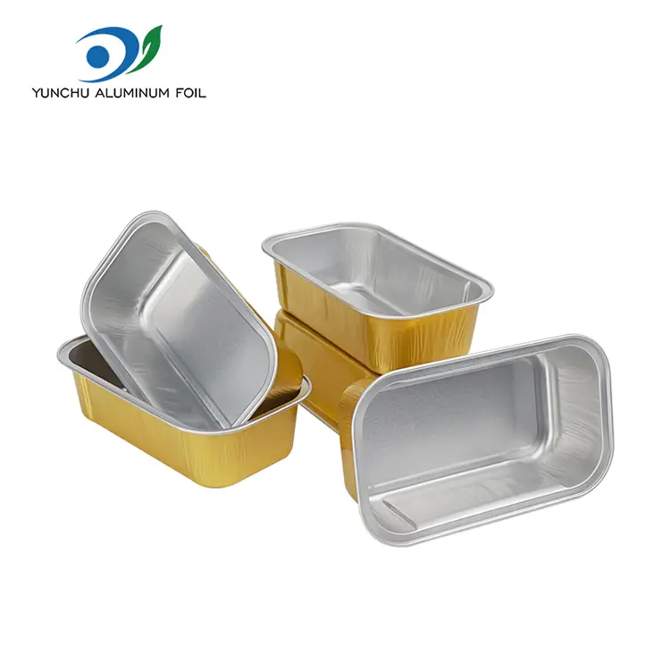 Rechthoekige cakebox warmte afgedicht gladde gladde aluminiumfoliecontainers Rechthoekige cakebox warmte afgedicht gladde gladde aluminiumfoliecontainers