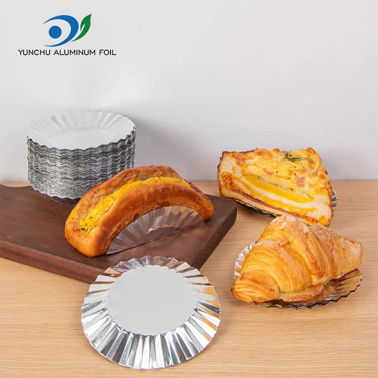 Ronde cakevorm met zilveren aluminiumfolie voedselcontainer