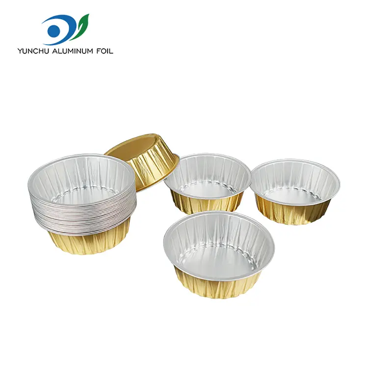 Ronde cakebakglazen gladde aluminiumfoliecontainers