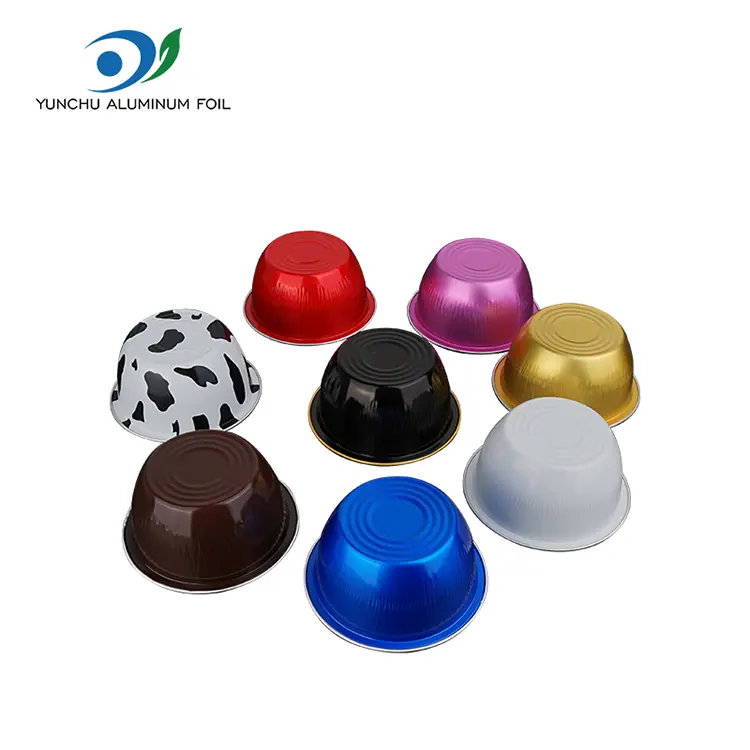 Ronde cake kleur gladde aluminium foliecontainers