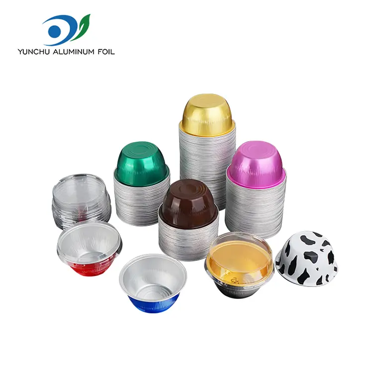 Ronde cake kleur gladde aluminium foliecontainers