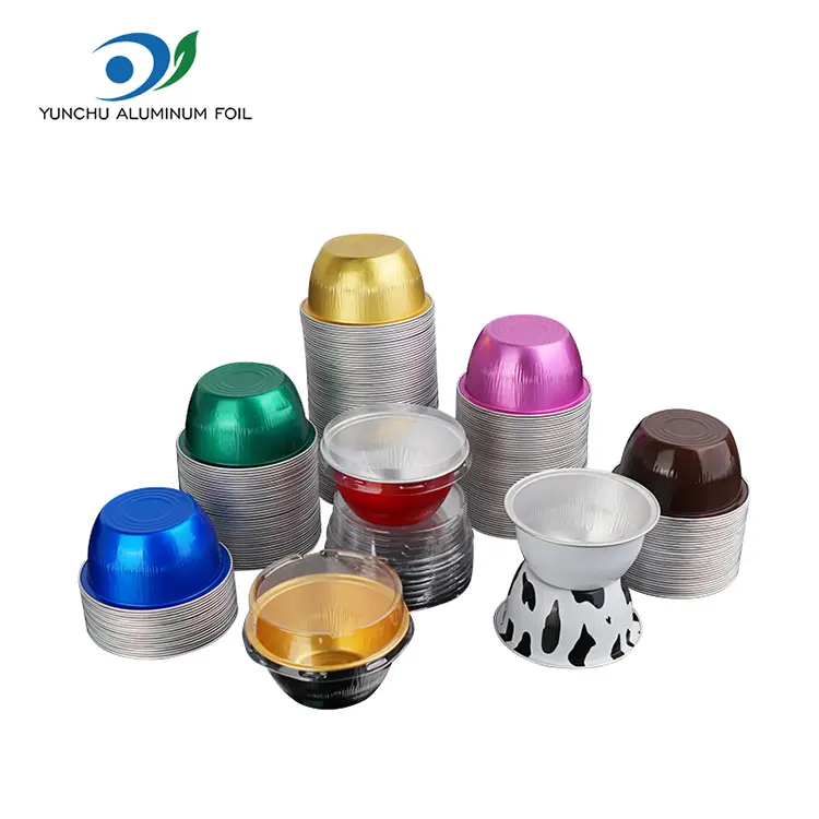 Ronde cake kleur gladde aluminium foliecontainers
