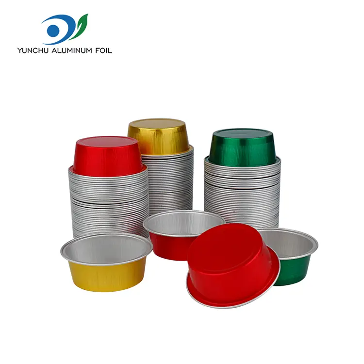 Ronde dessert bakbekers gladde aluminiumfoliecontainers gladde aluminiumfolie
