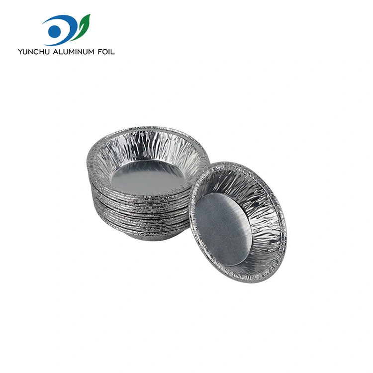 Ronde eiertaart voor snacks zilveren aluminium folie voedselcontainer