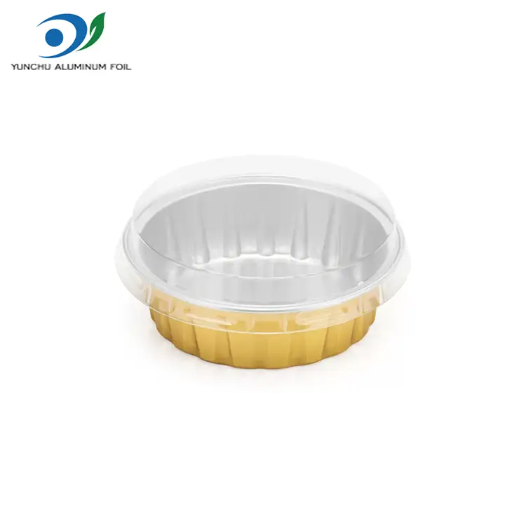 Round Golden Baking Smoothwall aluminiumfoliecontainers