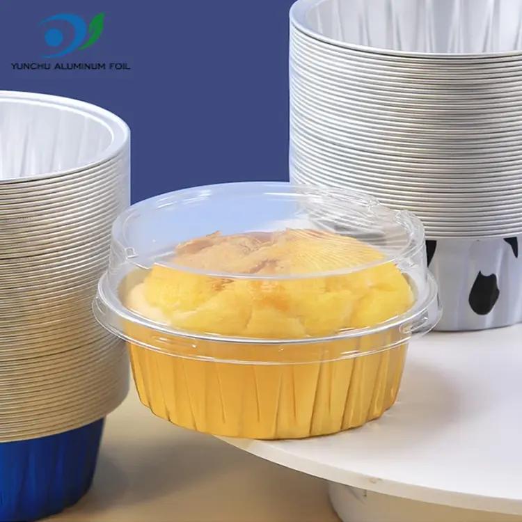 Round Golden Baking Smoothwall aluminiumfoliecontainers