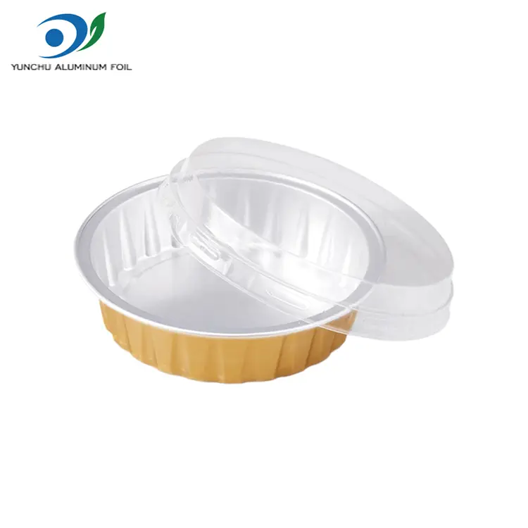 Round Golden Baking Smoothwall aluminiumfoliecontainers