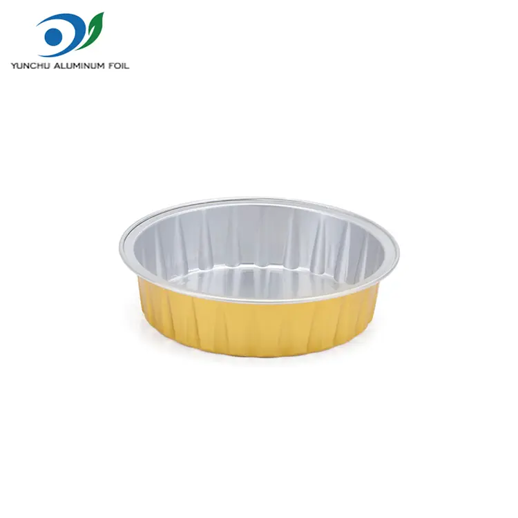 Round Golden Baking Smoothwall aluminiumfoliecontainers