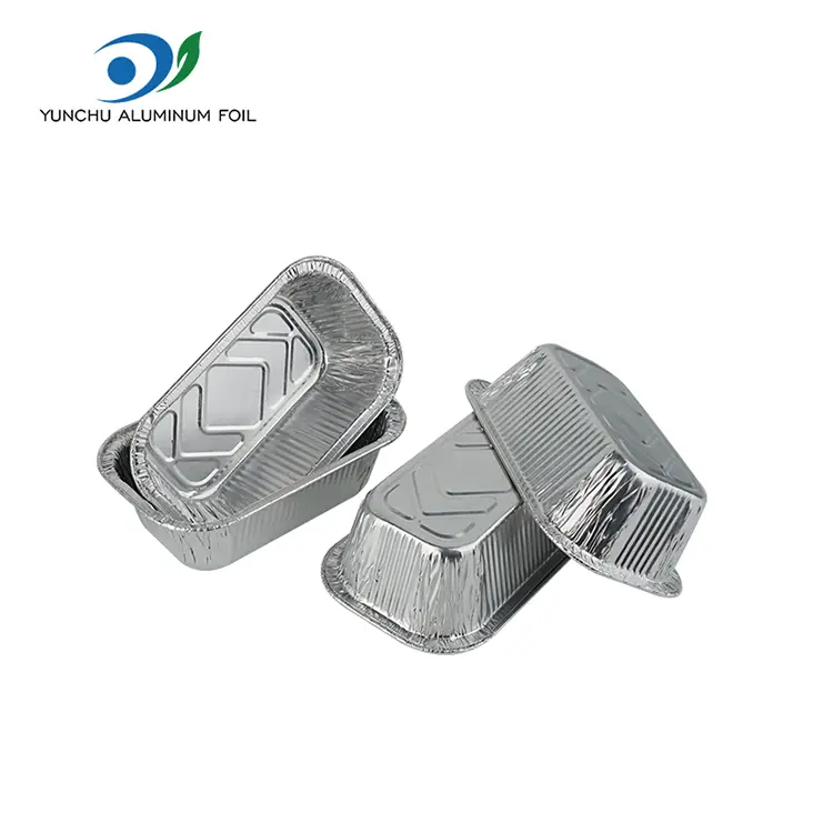 Vierkante luchtfriteuse catering zilveren aluminiumfoliecontainers