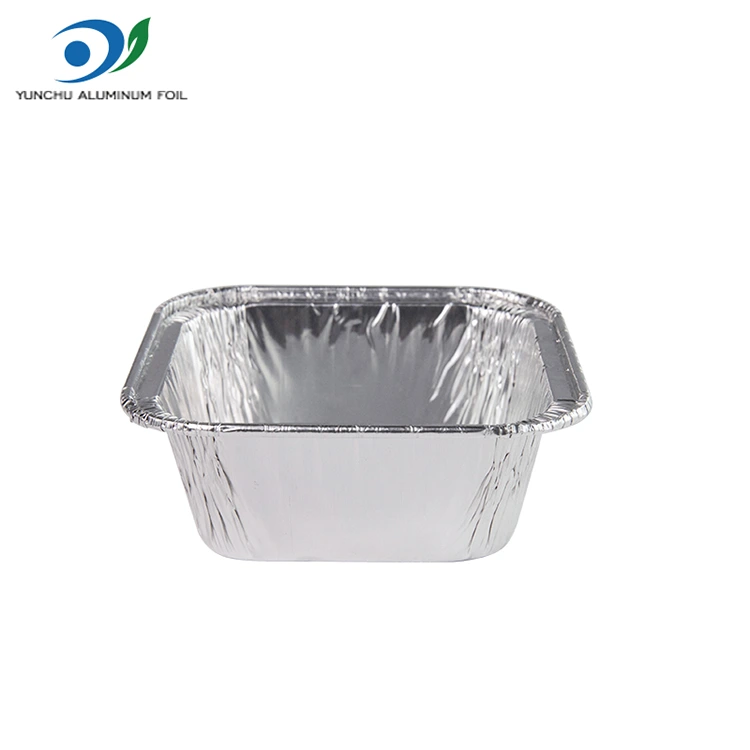 Vierkante luchtfriteuse zilveren aluminiumfoliecontainers Vierkante luchtfriteuse zilveren aluminiumfoliecontainers