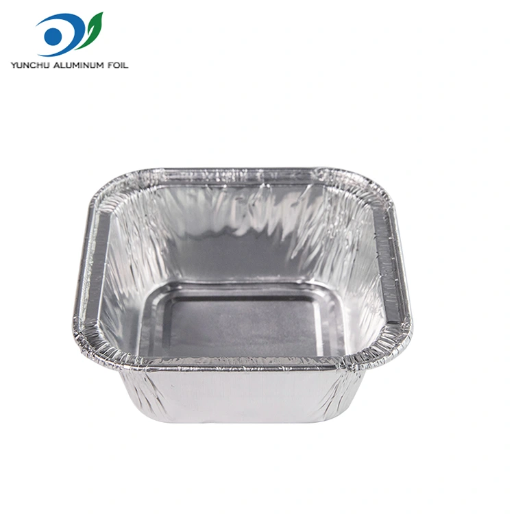 Vierkante luchtfriteuse zilveren aluminiumfoliecontainers