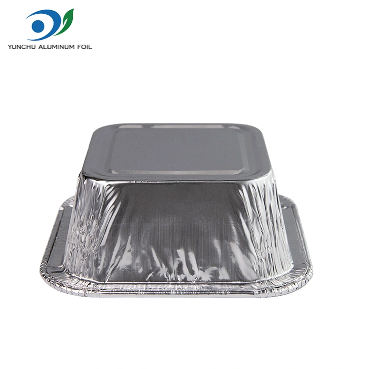 Vierkante luchtfriteuse zilveren aluminiumfoliecontainers