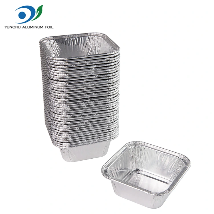 Vierkante luchtfriteuse zilveren aluminiumfoliecontainers