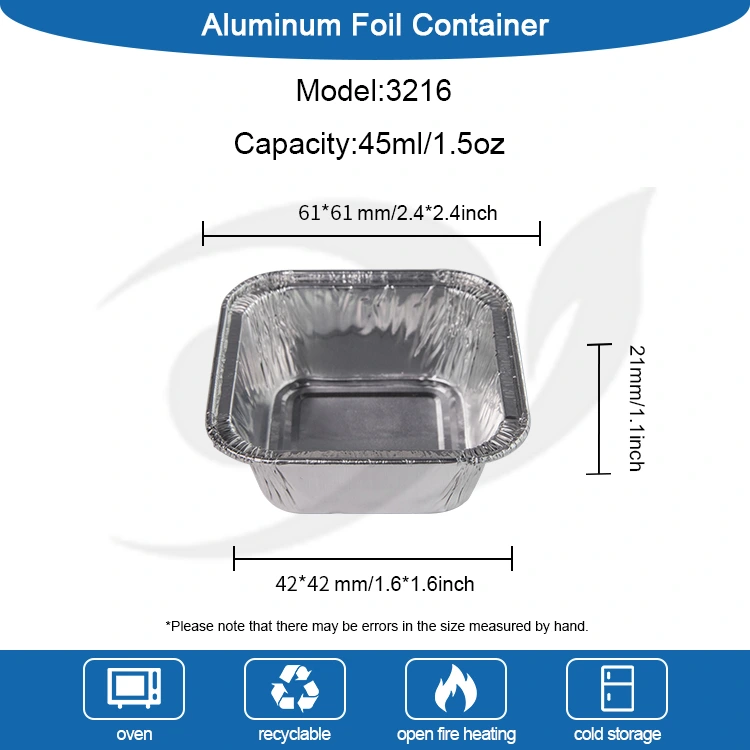 Vierkante luchtfriteuse zilveren aluminiumfoliecontainers