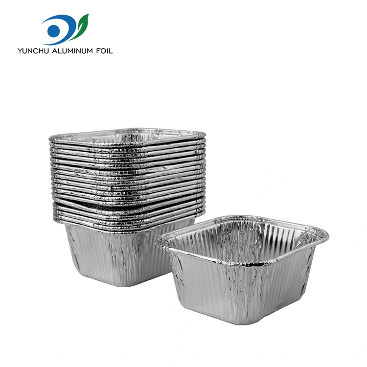 Vierkante bakplaat luchtfriteuse zilver aluminium foliecontainers