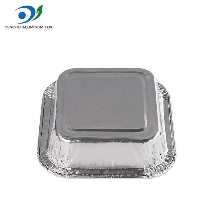 Vierkante cake luchtfriteuse zilveren aluminiumfoliecontainers