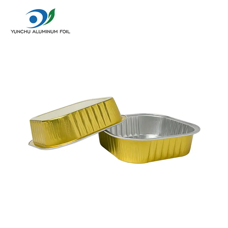 Vierkante gladde aluminiumfoliecontainers