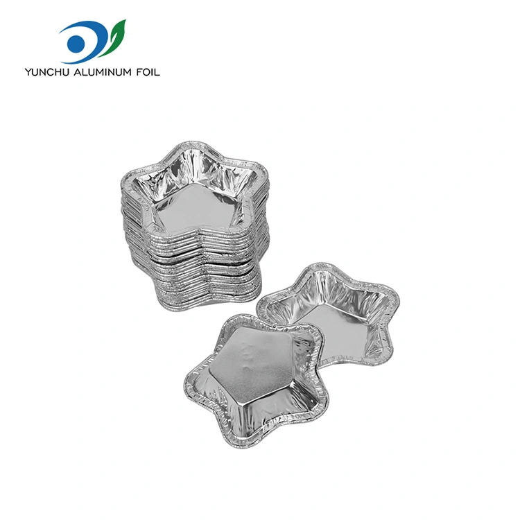 Stervormige aluminiumfolie taartbekers voor het bakken van aluminiumfolie voedselcontainers